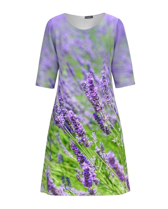 Rochie casual imprimata digital Lavanda CMD557