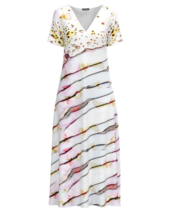 Rochie de vara lunga cu buzunare imprimata cu model Abstract