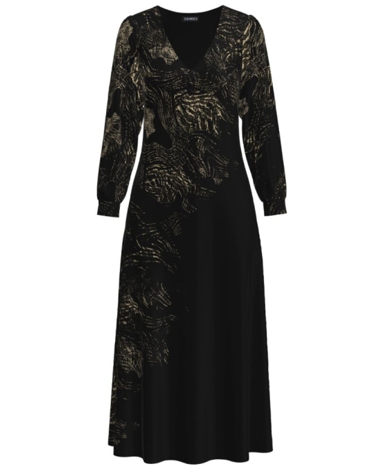 Rochie eleganta cu maneca lunga imprimata animal print CMD1632
