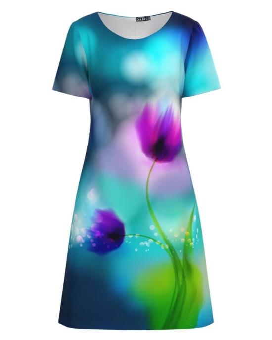 Rochie evazata imprimata digital CMD52