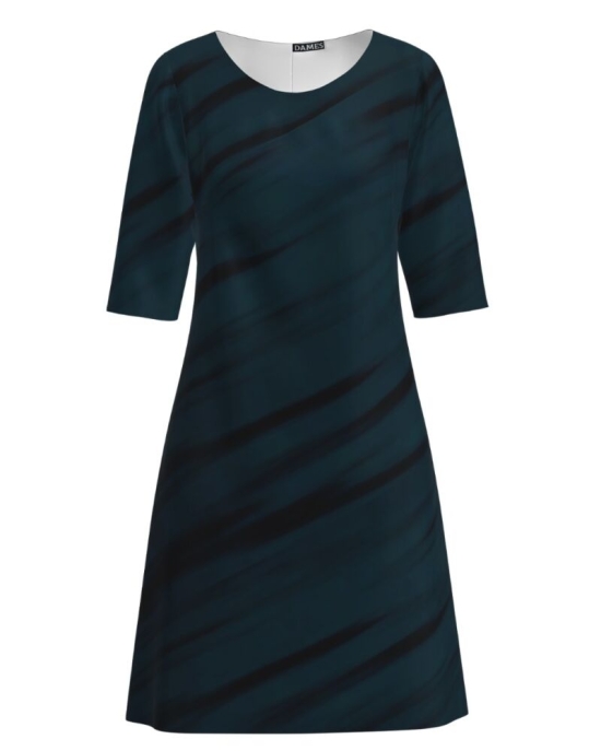Rochie verde casual imprimata digital in degrade CMD1200