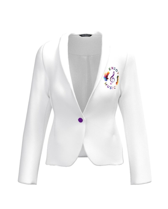 Sacou alb cambrat imprimat digital CMD983