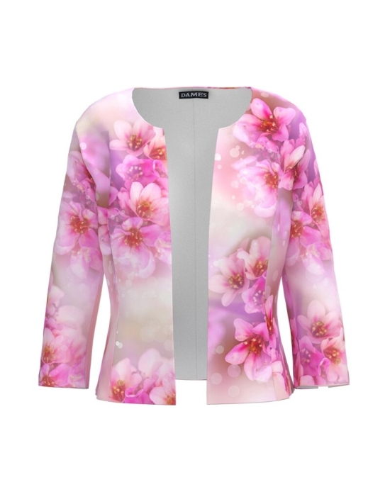 Sacou cambrat imprimat cu model floral CMD4048