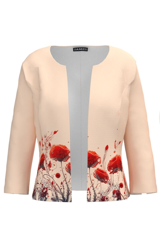 Sacou cambrat imprimat cu model Maci CMD4266