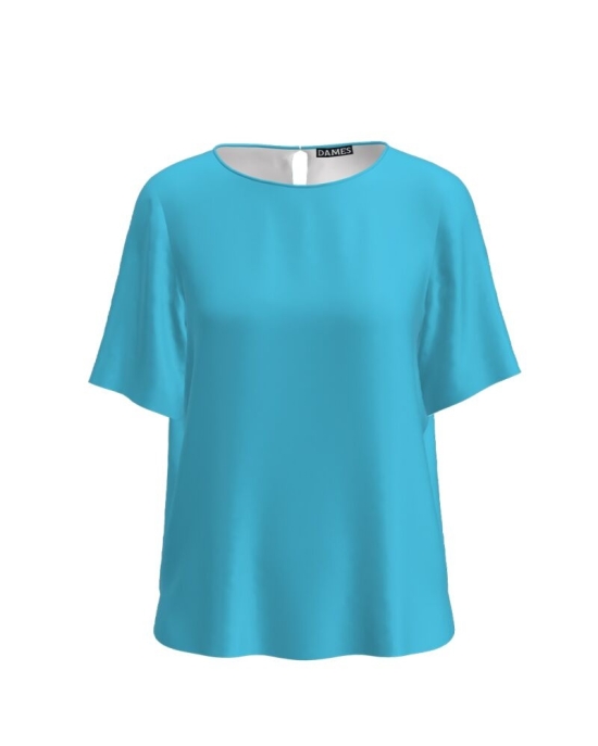 Bluza albastra de vara cu maneca scurta CMD1968