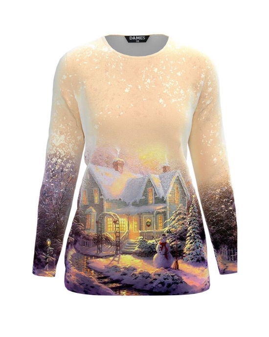 Bluza din catifea cu imprimeu digital de Craciun CMD344