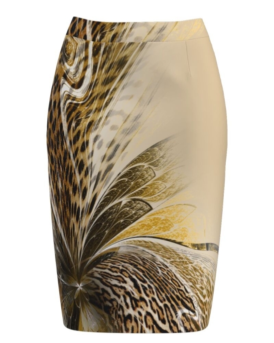Fusta conica imprimata cu model animal print CMD3931