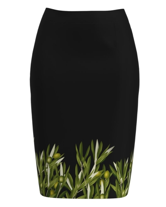 Fusta conica neagra imprimata ramuri de maslin CMD4121