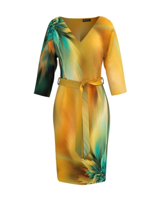 Rochie casual imprimata cu model multicolor CMD3475