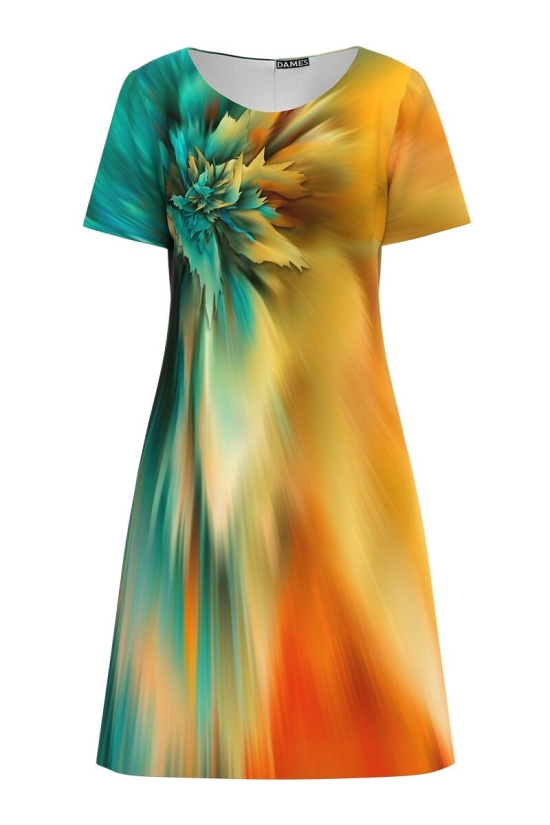Rochie evazata imprimata digital CMD830