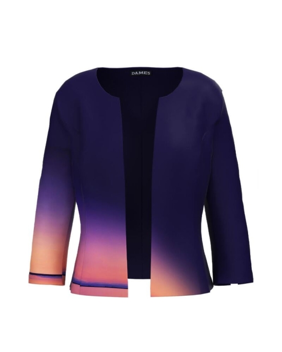 Sacou Digital Lavander cambrat imprimat in degrade CMD3107
