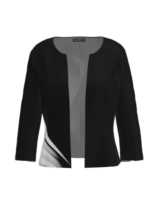 Sacou negru imprimat cu model Grafic CMD4088