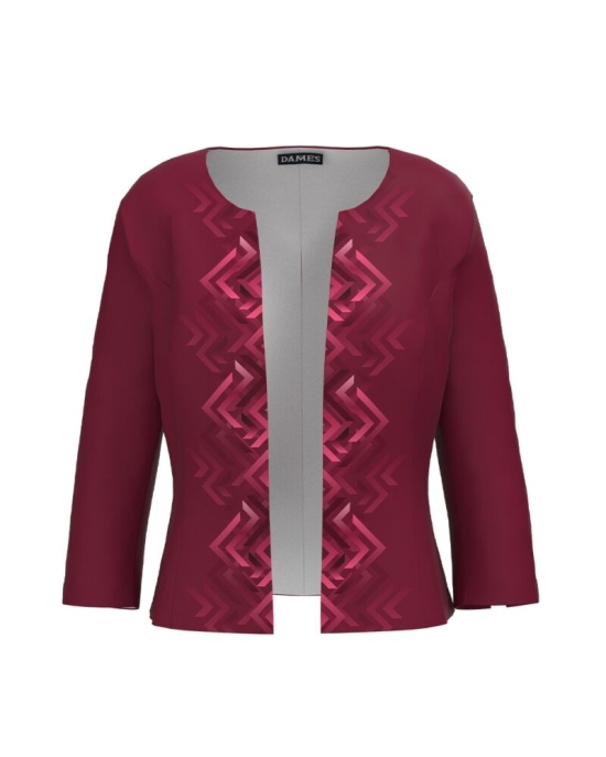 Sacou Viva Magenta cambrat imprimat cu model grafic CMD3658