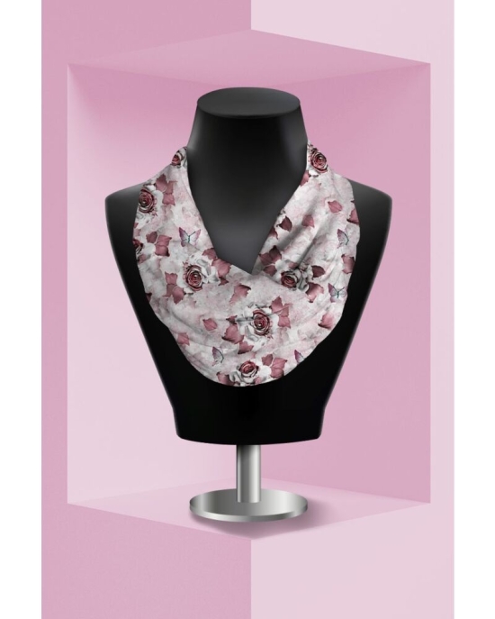Esarfa circulara din catifea imprimata cu model floral CMD1548