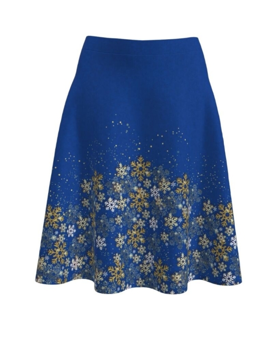 Fusta clos albastra imprimata Snow Stars A817C13