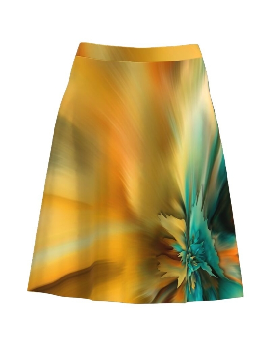 Fusta clos imprimata cu model multicolor CMD3606