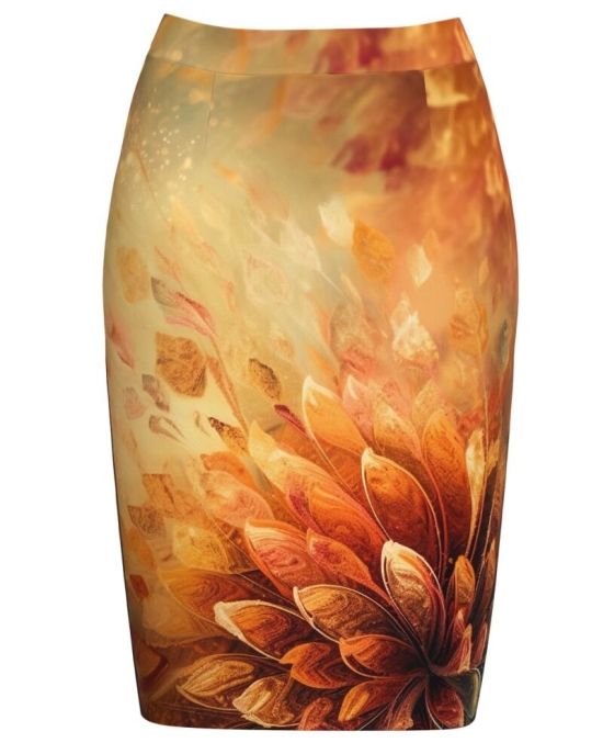 Fusta conica imprimata cu model floral CMD4554