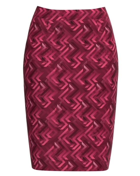 Fusta conica Viva Magenta imprimata cu model grafic CMD3659