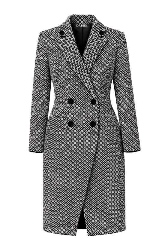 ダンデー5351 JACQUARD JACKETTE 46 Pardesiu din jacquard cu detalii din catifea