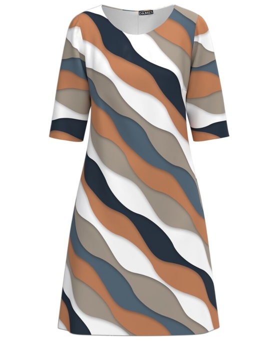 Rochie casual imprimata cu model multicolor CMD4635