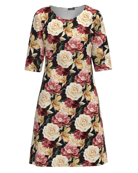 Rochie casual imprimata digital cu model Floral CMD2479