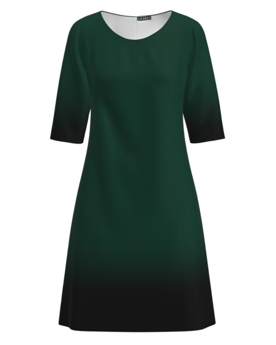 Rochie casual imprimata verde in degrade CMD3323
