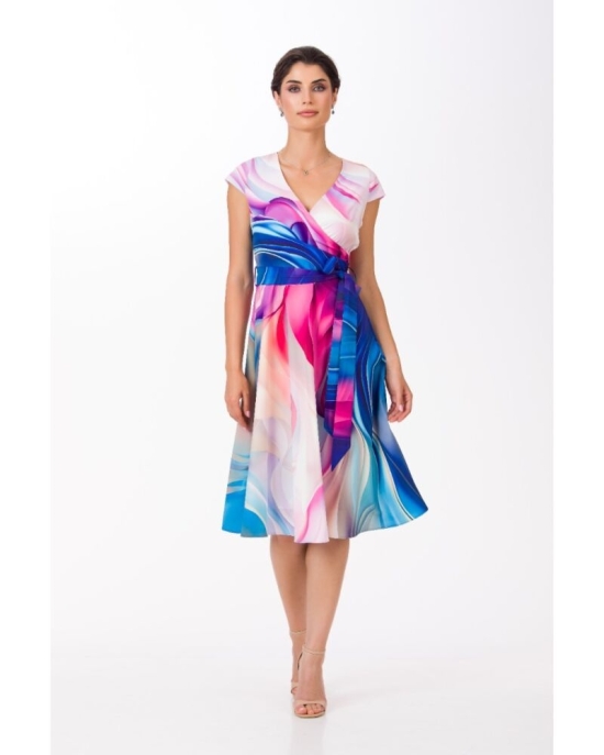 Rochie de vara cu maneca scurta imprimata multicolor SS24
