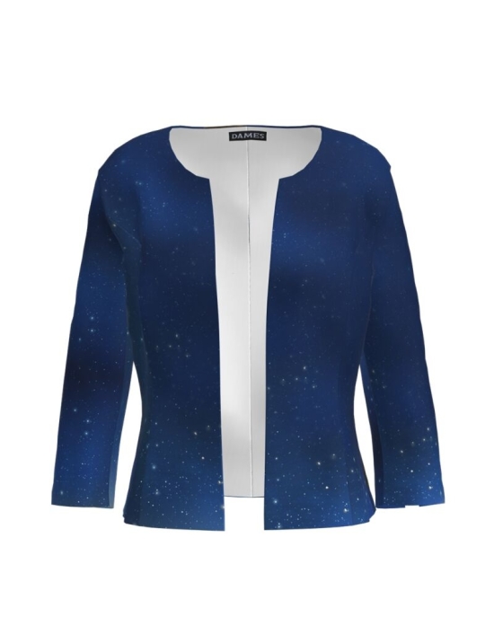 Sacou albastru cambrat imprimat Stelute CMD1222