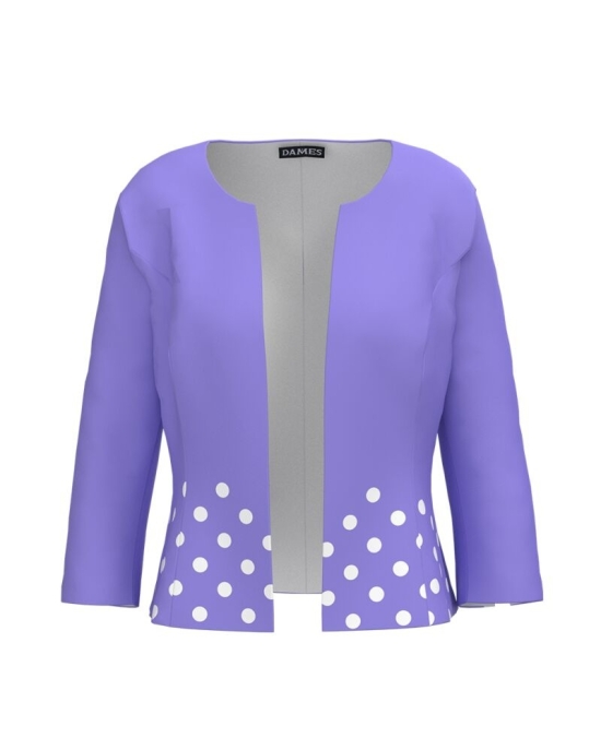 Sacou lila cambrat imprimat cu model buline CMD1819