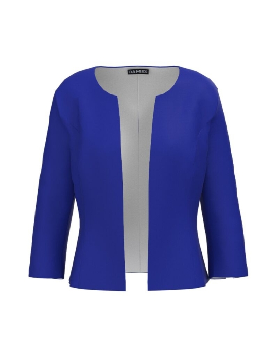 Sacou office albastru cambrat imprimat digital CMD3313