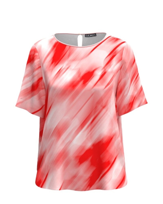 Bluza cu maneca scurta in nuante de corai CMD5087