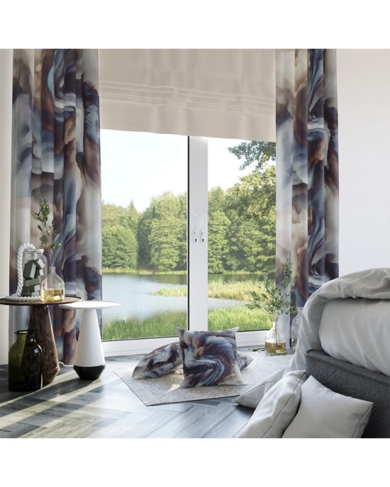 Draperie din satin imprimata cu model abstract CMD1877