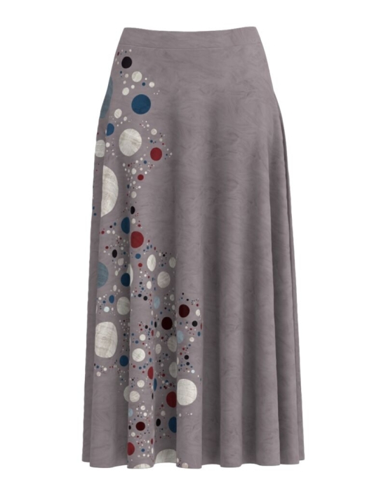 Fusta clos imprimata cu model geometric multicolor CMD3391