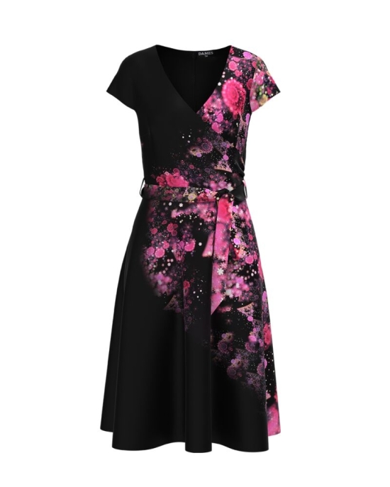 Rochie casual de vara cu maneca scurta imprimata digital CMD879