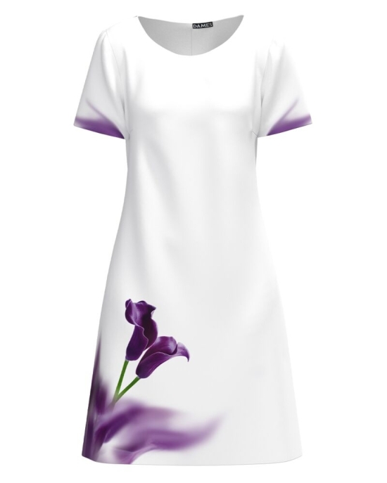 Rochie casual de vara cu maneca scurta si imprimeu Cale CMD2447