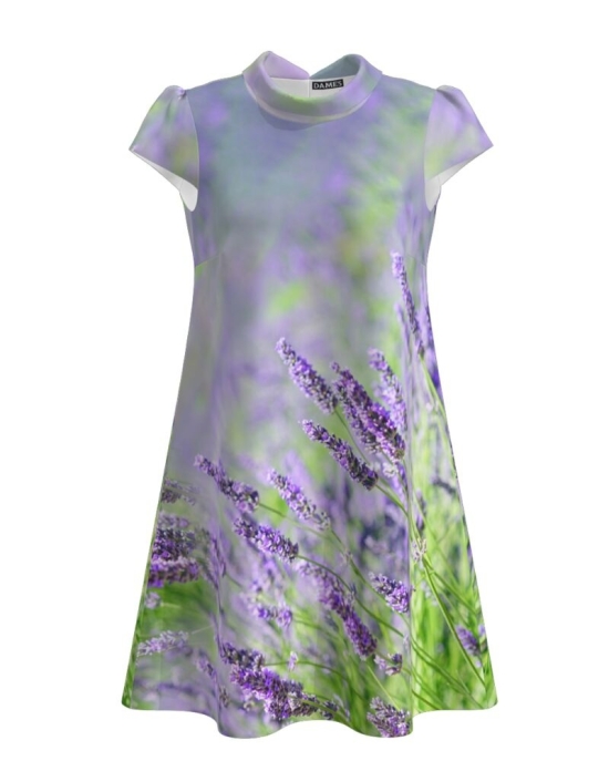 Rochie casual imprimata digital Lavanda CMD747