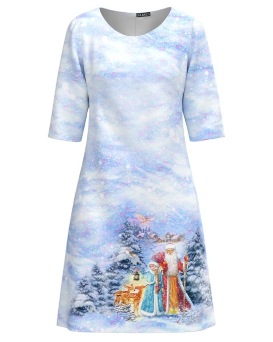 Rochie casual imprimata Mos Nicolae CMD4940
