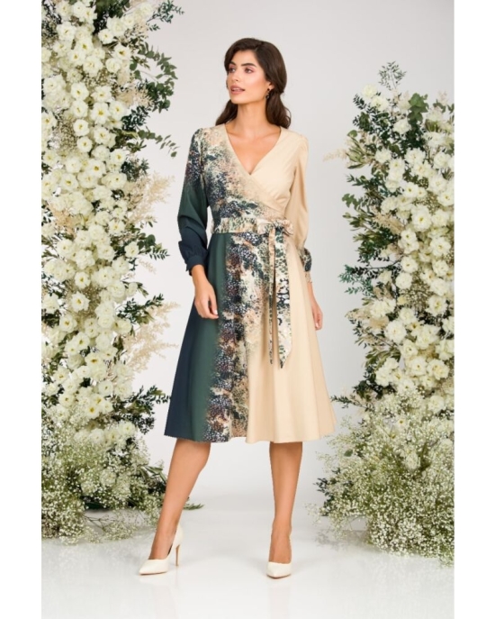 Rochie eleganta cu maneca lunga imprimata digital CMD1488