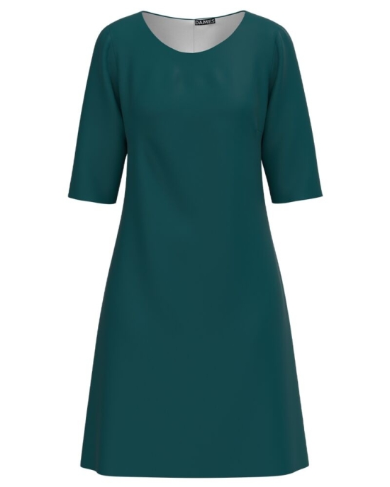 Rochie office verde imprimata digital CMD3359