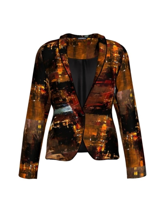 Sacou cambrat imprimat Abstract CMD296