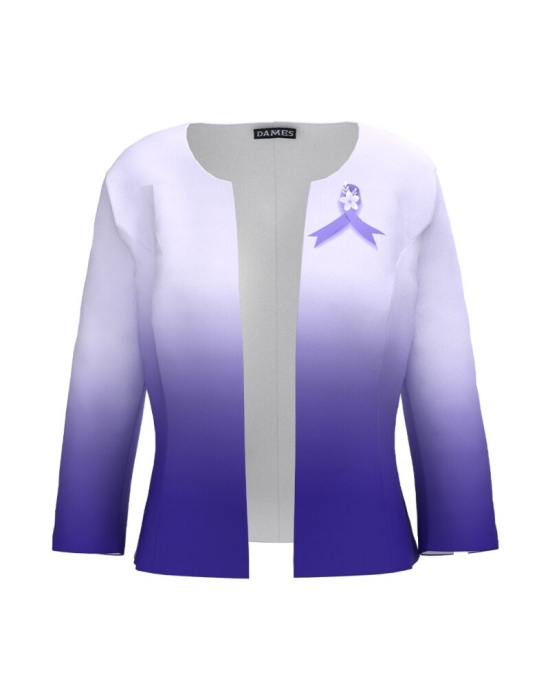 Sacou cambrat imprimat albastru violet CMD3967