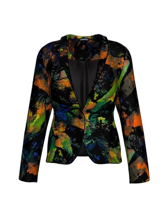 Sacou cambrat imprimat cu model Abstract CMD316