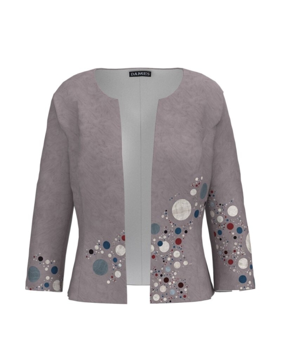 Sacou cambrat imprimat cu model multicolor CMD3085