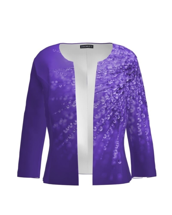 Sacou violet cambrat imprimat Picaturi de roua CMD1946