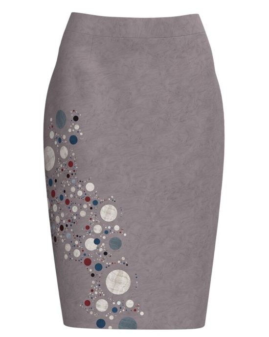Fusta conica imprimata cu model multicolor CMD3086