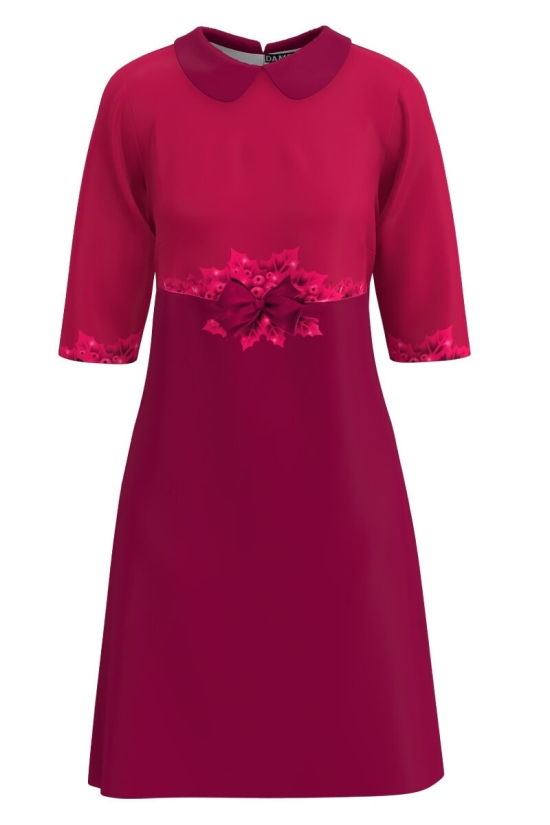 Rochie casual cu guler Viva Magenta CMD3722