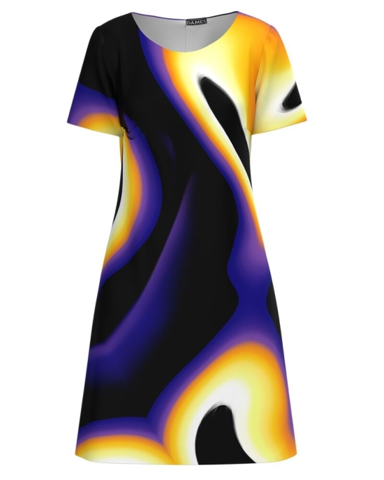 Rochie casual imprimata cu model multicolor CMD4145