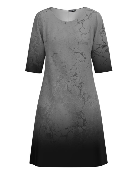 Rochie casual imprimata gri marmorat CMD3874