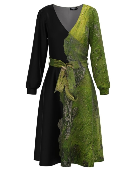 Rochie eleganta cu maneca lunga imprimata digital CMD716