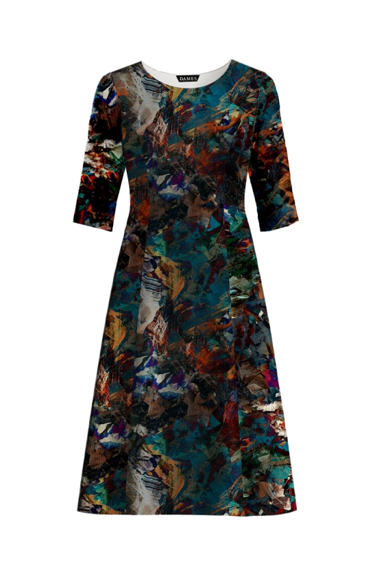 Rochie in clini imprimata multicolor